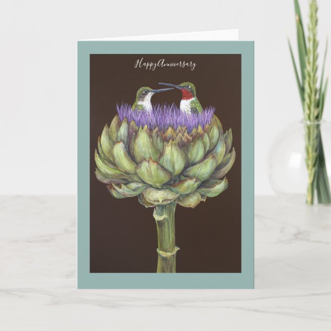 Cartão de aniversário do Hummingbird (Frente)