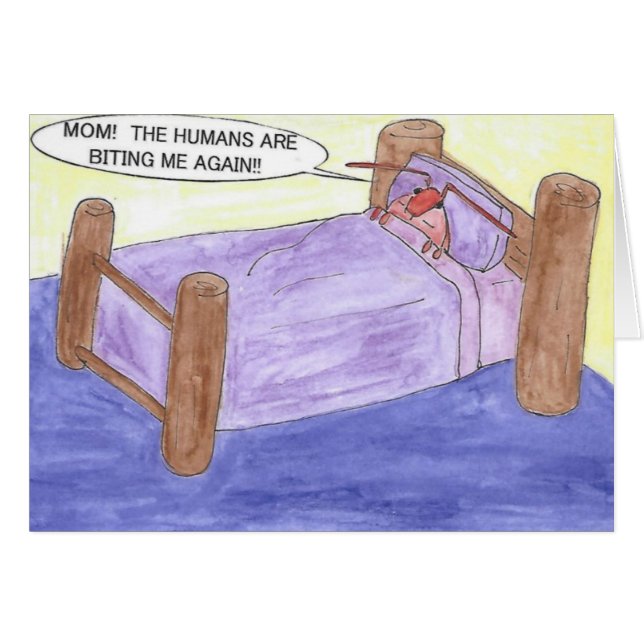 CARTÃO DE ANIVERSÁRIO DO INSETO BED (Frente Horizontal)