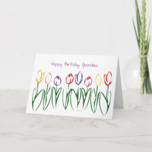 Cartão de Aniversário do Jardim Tulip para a Avó