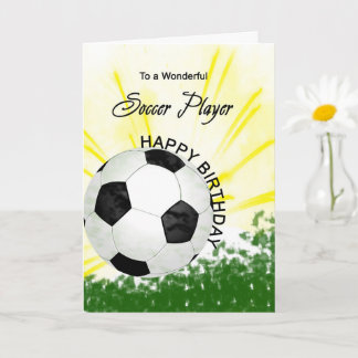 Cartão de Aniversário do Jogador de Futebol