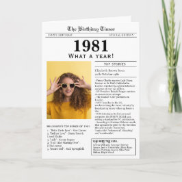 Cartão de aniversário do jornal de 1981