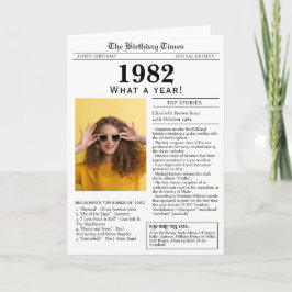 Cartão de aniversário do jornal de 1982