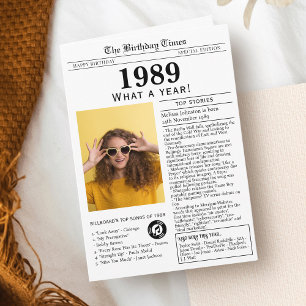Cartão de aniversário do jornal de 1989