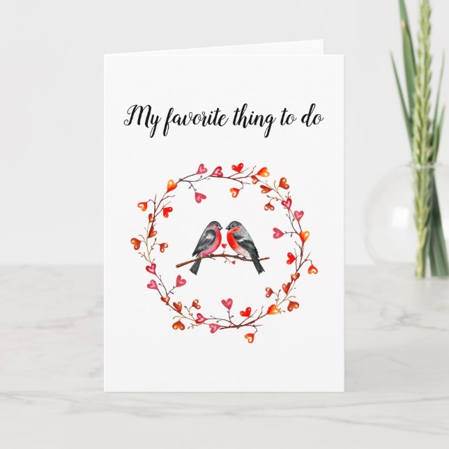 Cartão de Aniversário do Love Birds (Frente)