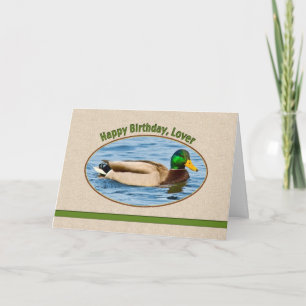 Cartão de aniversário do Lover com Pato de Mallard