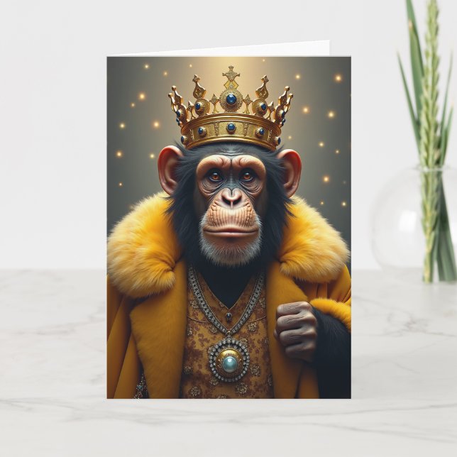 Cartão de Aniversário do Macaco Coroado (Frente)