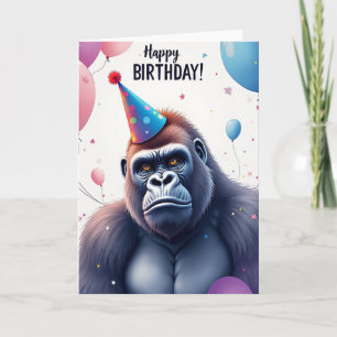 Cartão de Aniversário do Macaco de Bolinhas