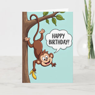 Cartão de Aniversário do Macaco Sorridente