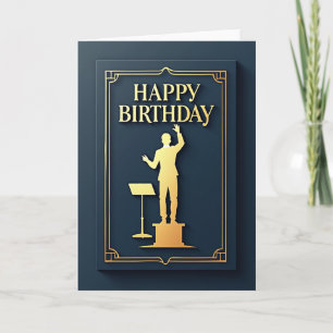 Cartão de Aniversário do Maestro Elegante