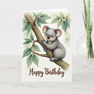 Cartão de Aniversário do Marsupial Fofo Doce