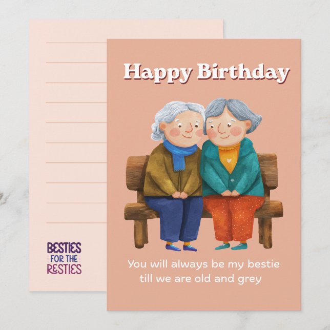 Cartão de Aniversário do Melhor Amigo (Frente/Verso)