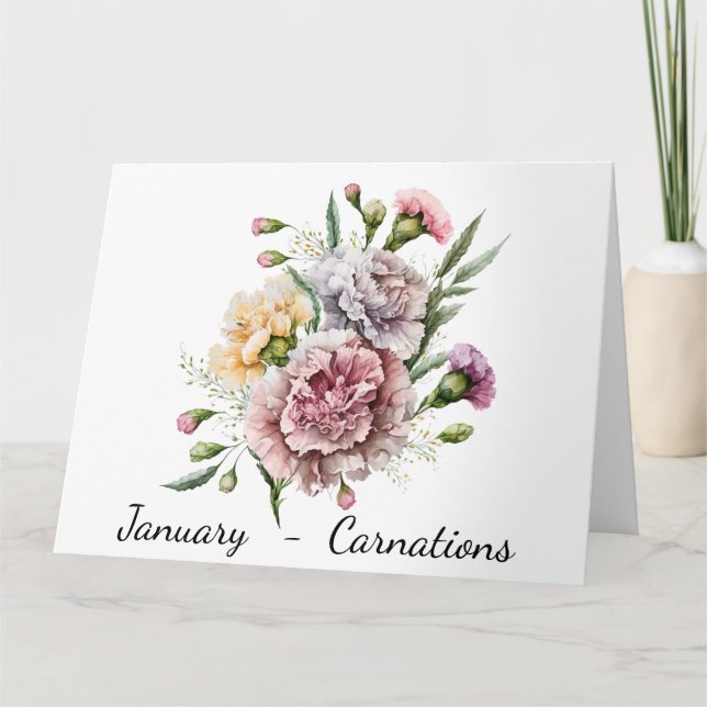 Cartão de Aniversário do Mês de Janeiro (Frente)