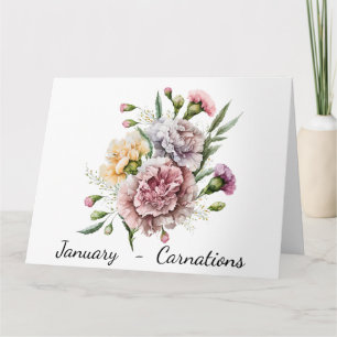 Cartão de Aniversário do Mês de Janeiro