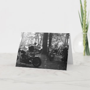 Cartão de aniversário do motociclista do amanhec