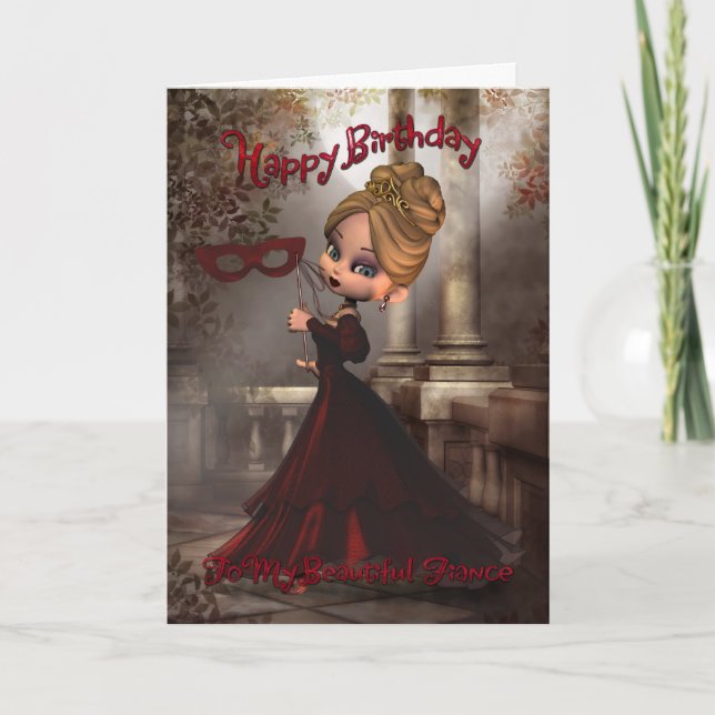 Cartão de aniversário do noivo com máscara da (Frente)