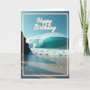 Cartão de Aniversário do Oceano Majestoso