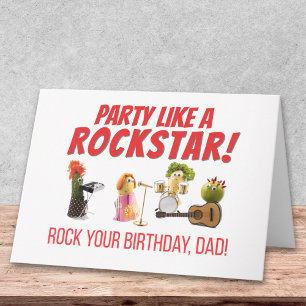 Cartão de Aniversário do Papai Rockstar - Amor Veg