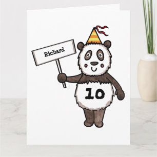Cartão de Aniversário do Partido Panda Personaliza