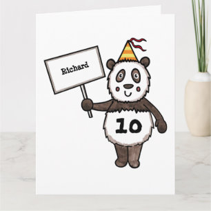 Cartão de Aniversário do Partido Panda Personaliza