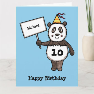 Cartão de Aniversário do Partido Panda Personaliza