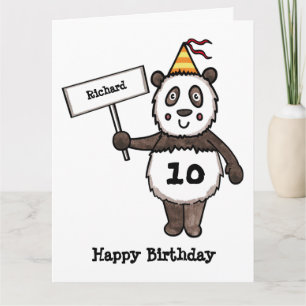 Cartão de Aniversário do Partido Panda Personaliza