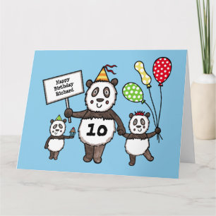 Cartão de Aniversário do Partido Panda Personaliza