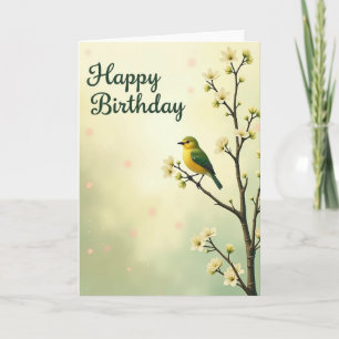 Cartão de Aniversário do Pássaro Amarelo
