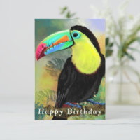 Cartão de Aniversário do Pássaro de Toco Exótico