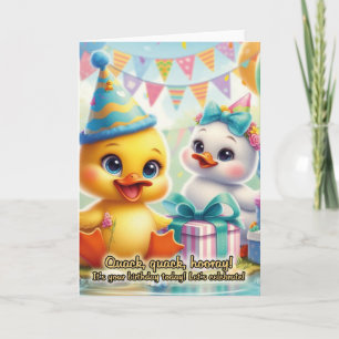 Cartão de Aniversário do Pato Adorável