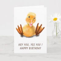 Cartão de Aniversário do Pato Engraçado