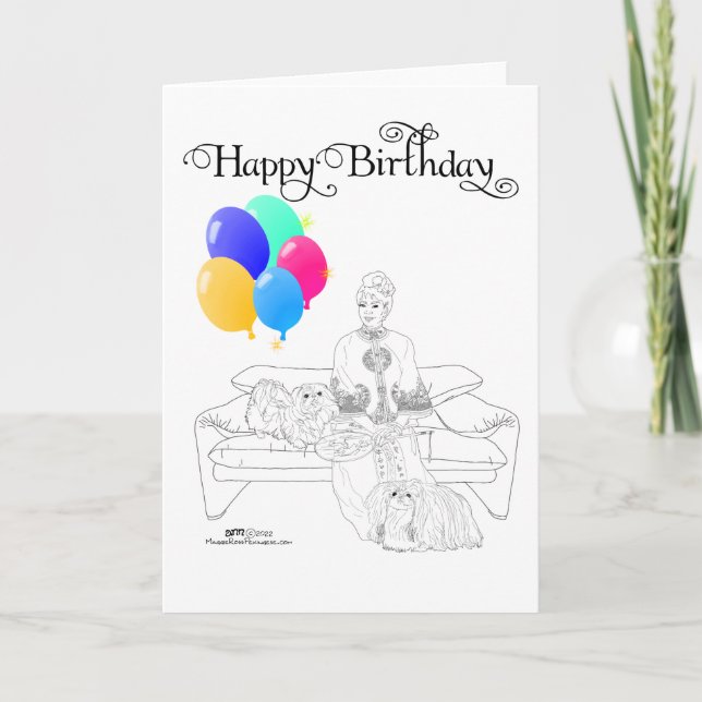 Cartão de Aniversário do Pequinês (Frente)