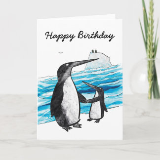 Cartão de Aniversário do Pinguim