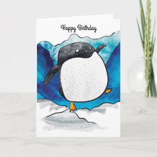 Cartão de Aniversário do Pinguim