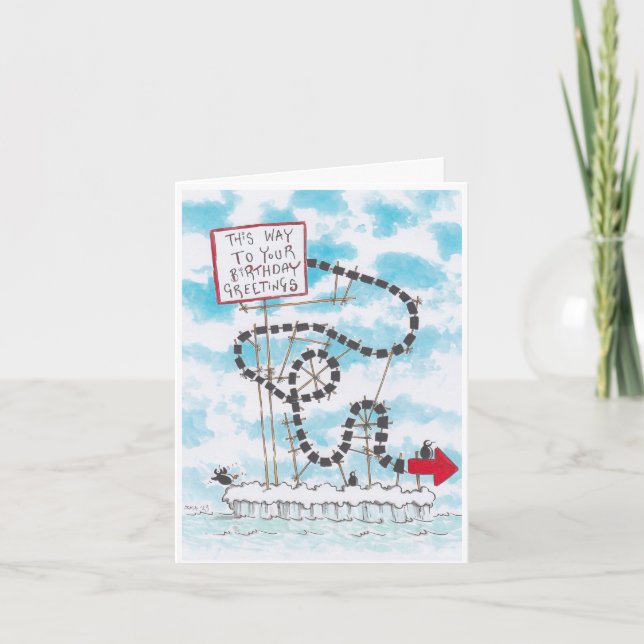 Cartão de Aniversário do Pinguim bobo (Frente)