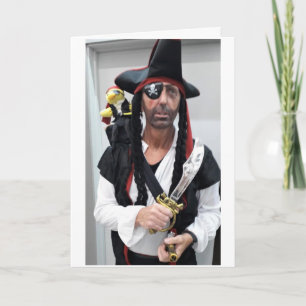 Cartão de aniversário do pirata Danny Duck