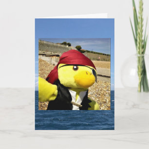 Cartão de aniversário do pirata Danny Duck