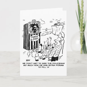 Cartão de Aniversário do Policial Punch & Judy - F