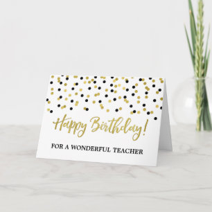 Cartão de Aniversário do Professor Confetti Pret