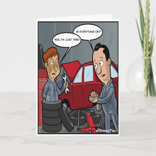 Cartão de Aniversário do Punny Cansado (Frente)