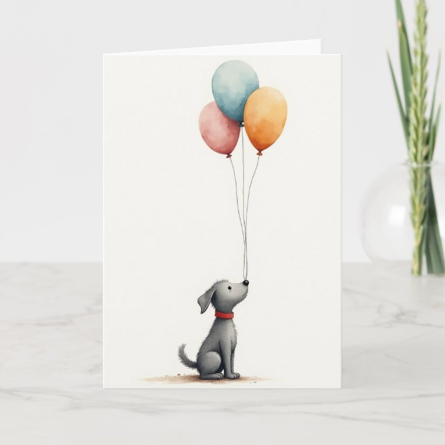 Cartão de Aniversário do Pupilo Balão Doce (Frente)