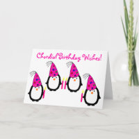 Cartão de Aniversário do Quarteto Penguin