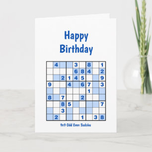 Cartão de Aniversário do Quebra-cabeça Sudoku