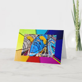 Cartão de Aniversário do Rainbow Pride Kayak 5" x