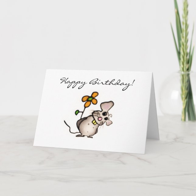 Cartão de Aniversário do Rato (Frente)