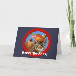 Cartão de Aniversário do Rato Cat 'n