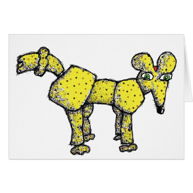 Cartão de aniversário do rato da caniche da arte (Frente Horizontal)