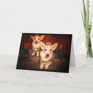 Cartão de aniversário do Rei e da Rainha Corgi
