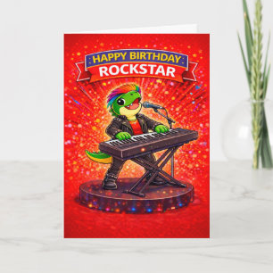 Cartão de Aniversário do Rexy, o Dinossauro Estrel