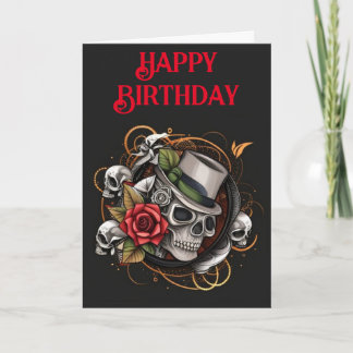 cartão de aniversário do Skull
