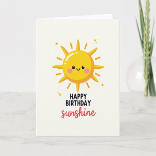 Cartão de Aniversário do Sol Alegre